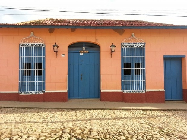 'House front' Casas particulares are an alternative to hotels in Cuba.